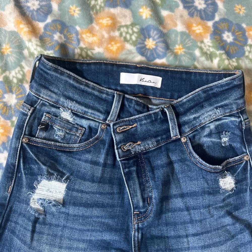 KanCan Blue distressed flare jeans women's 5/26 KC9340M - Picture 2 of 5